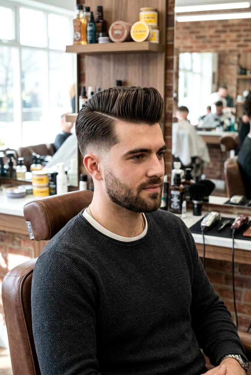 Pompadour Side Part - 20 side part haircut for men - 20 side part haircut for men