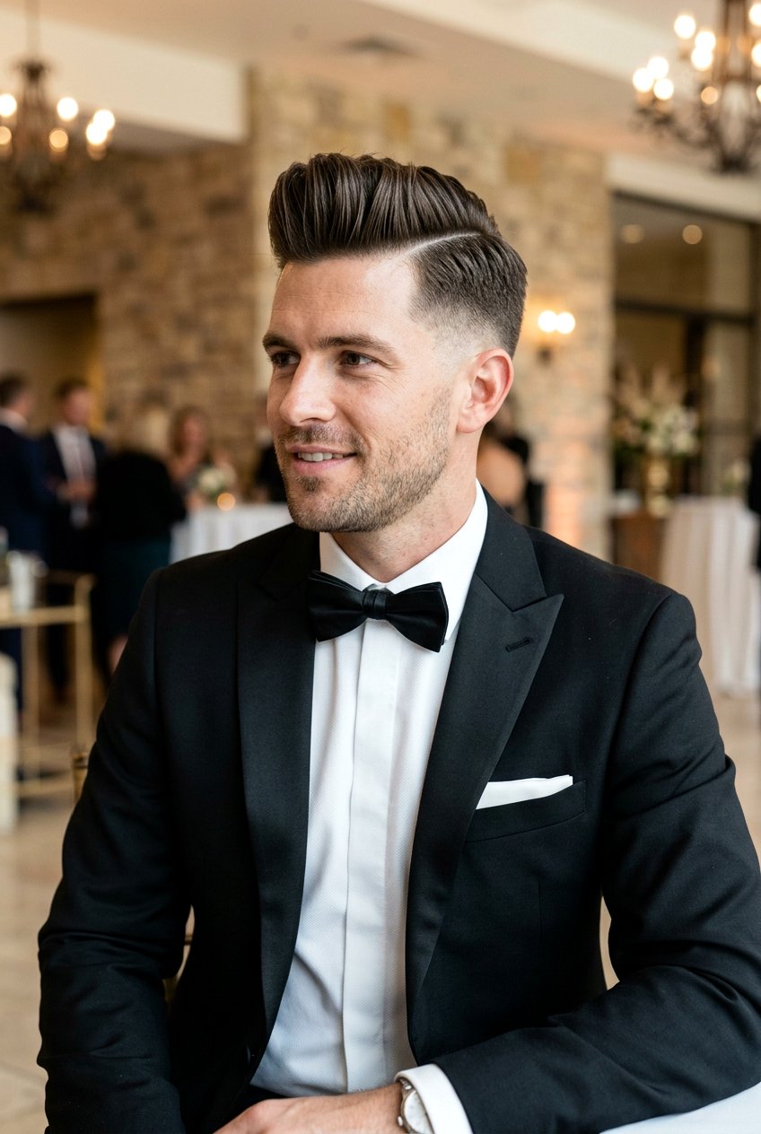 Pompadour Side Part - 20 classic mens side part haircut - 20 classic men’s side part haircut