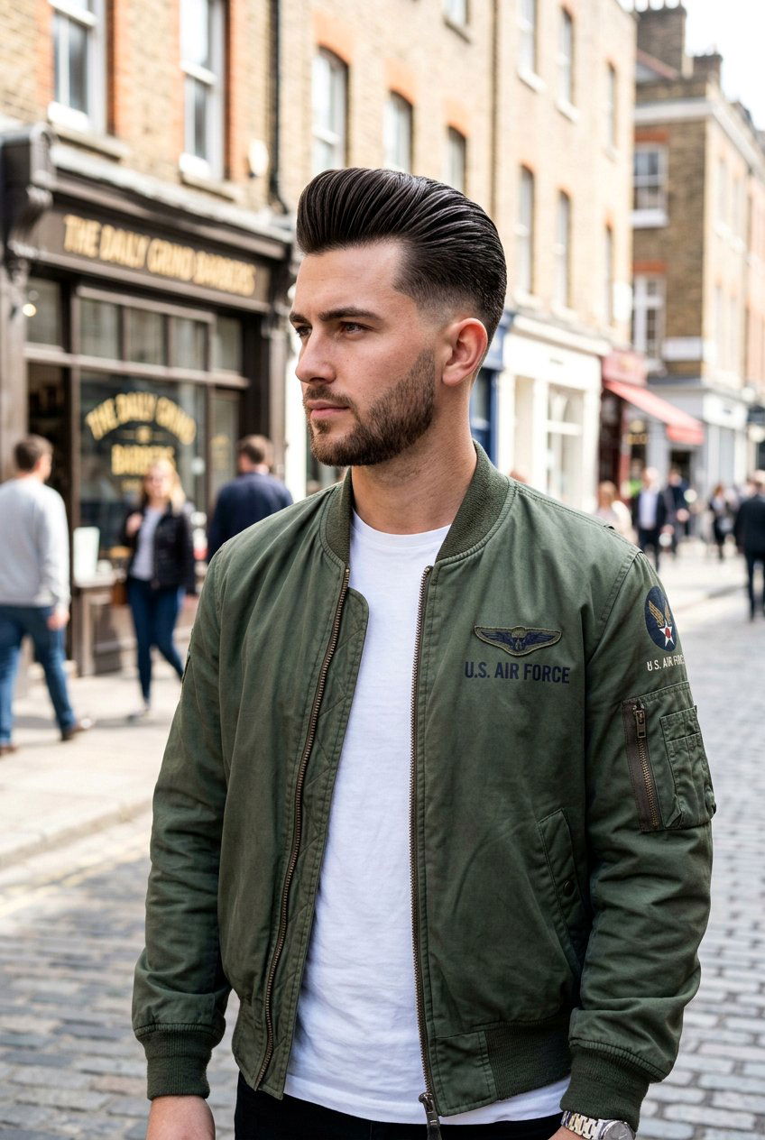 Pompadour Slick Back Taper Fade Men - 20 slick back taper fade men - 20 slick back taper fade men