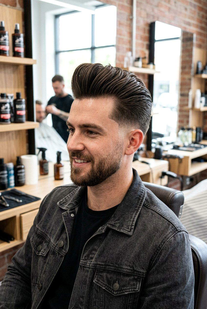 Pompadour Taper Fade - 20 taper fade haircut - 20 taper fade haircut