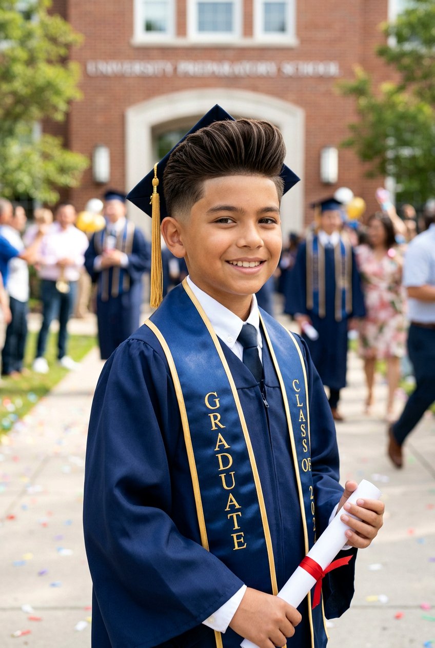 Pompadour Taper - 20 neat graduation haircuts for boys - 20 neat graduation haircuts for boys