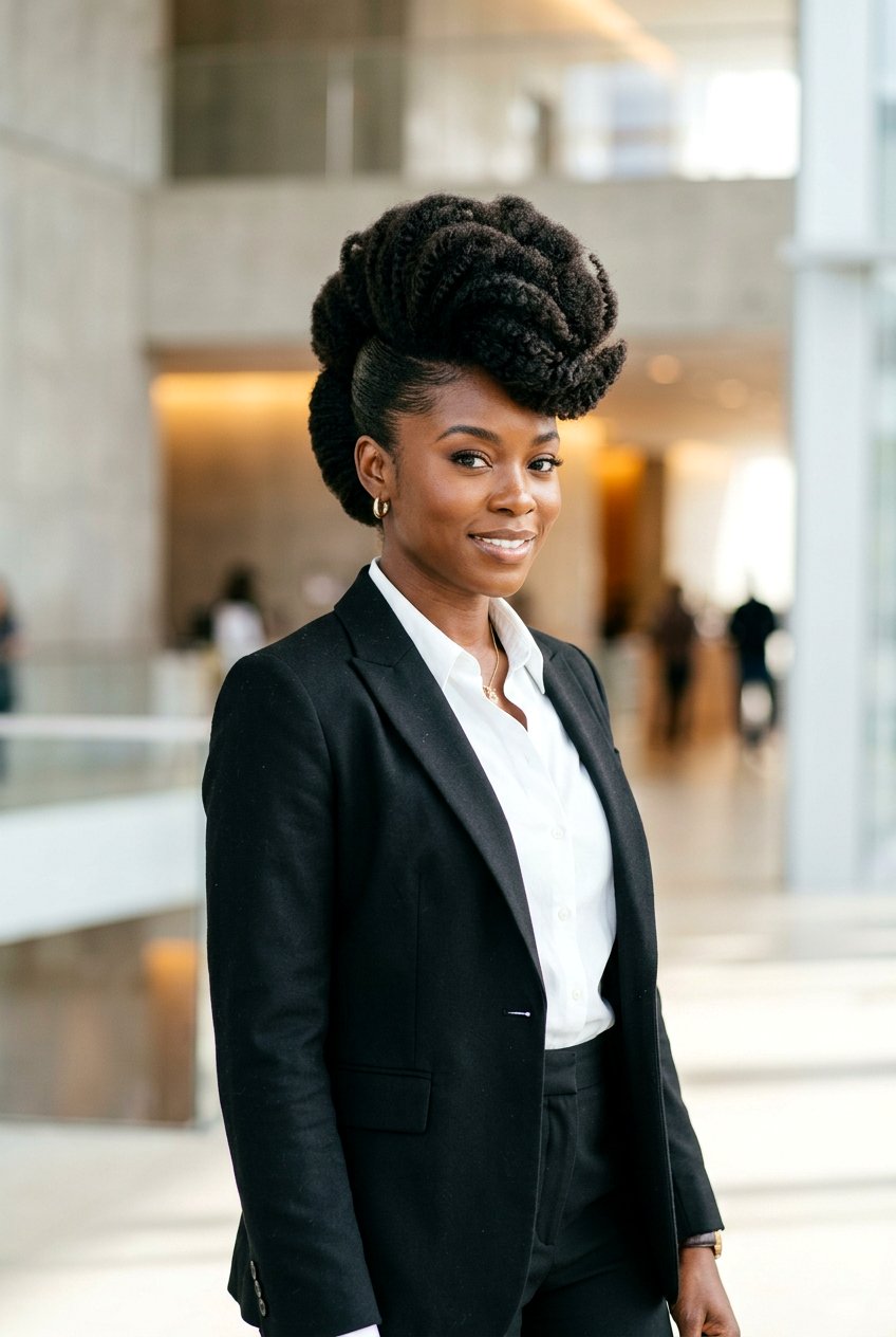 Pompadour Updo - 20 black women classy updo hairstyles - 20 black women classy updo hairstyles