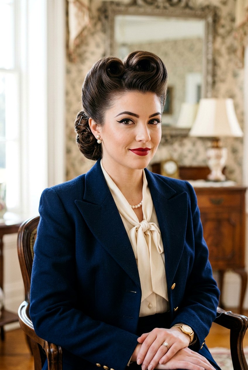 Pompadour Vintage Updo - 20 vintage updo hairstyle - 20 vintage updo hairstyle