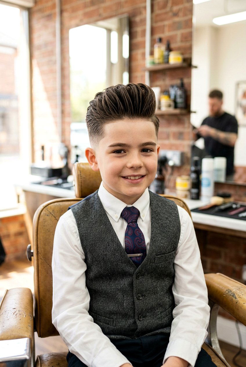 Pompadour With Mid Fade - 20 young boys haircut for round face - 20 young boys haircut for round face