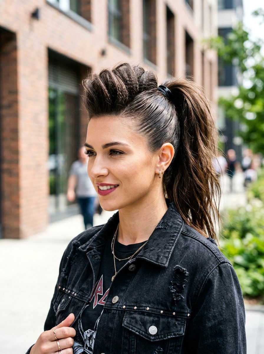Ponytail Fauxhawk for Date Night - 20 date night hairstyle for medium hair - 20 date night hairstyle for medium hair