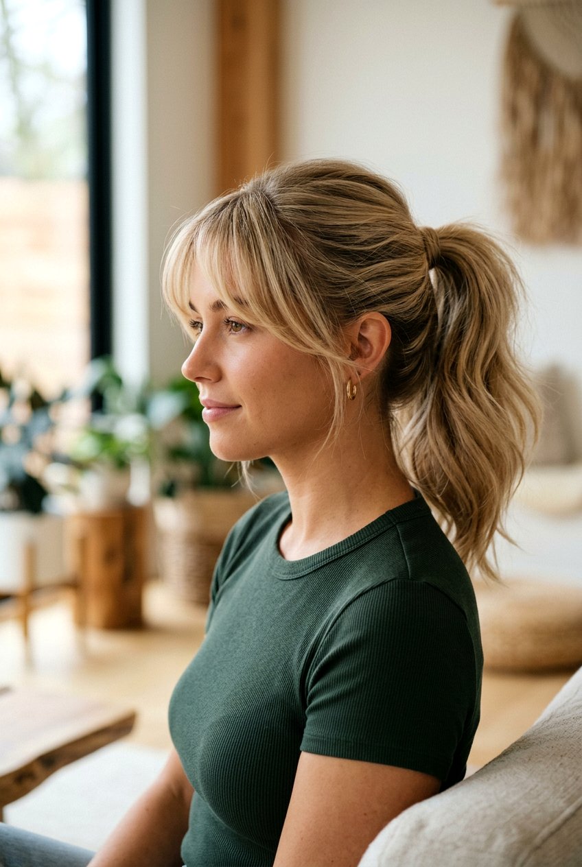 Ponytail With Curtain Bangs For Fine Hair - 20 ponytail with curtain bangs - 20 ponytail with curtain bangs