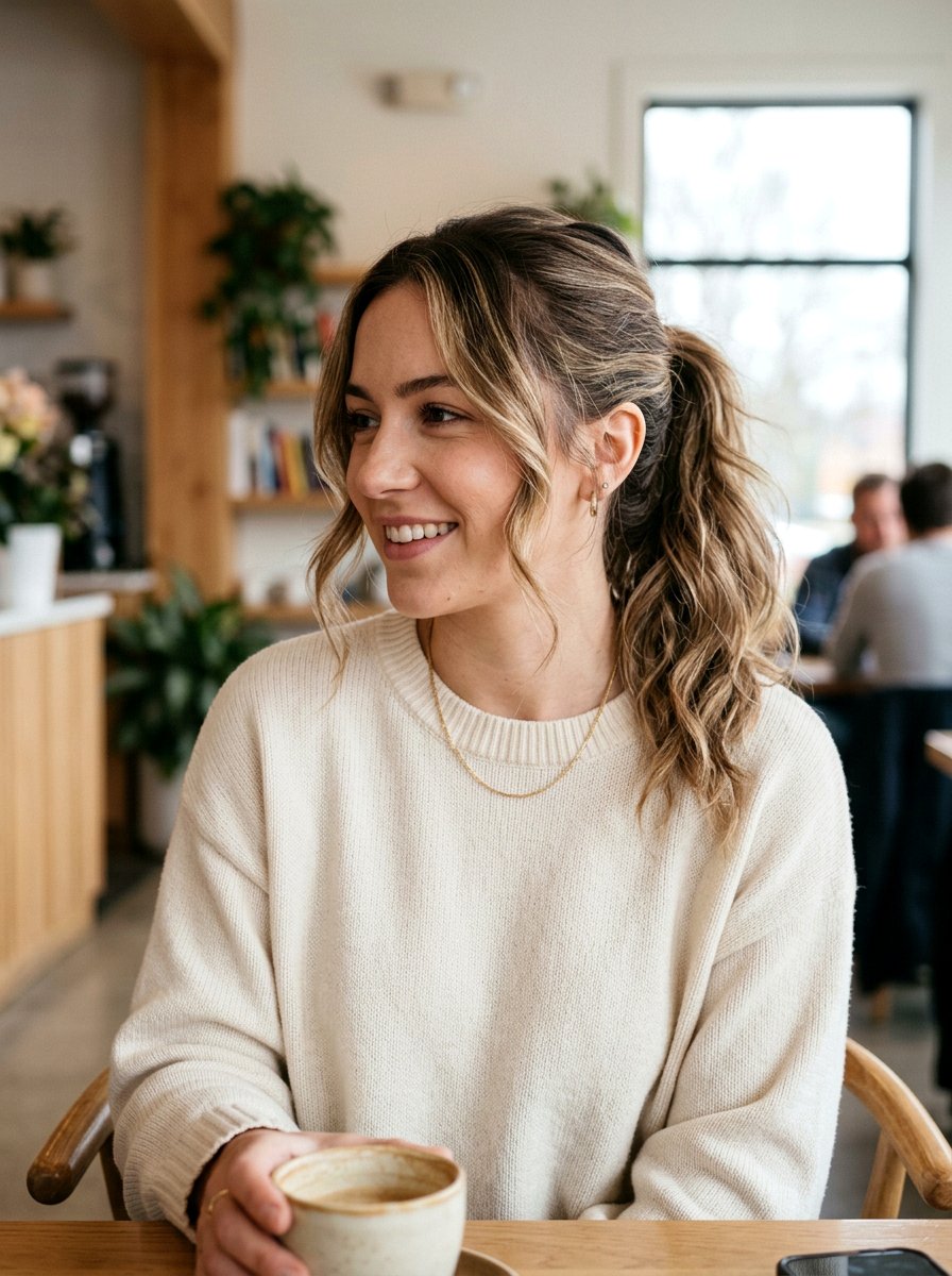 Ponytail With Face Framing Pieces For Photoshoot - 20 photo shoot ponytail hairstyle - 20 photo shoot ponytail hairstyle