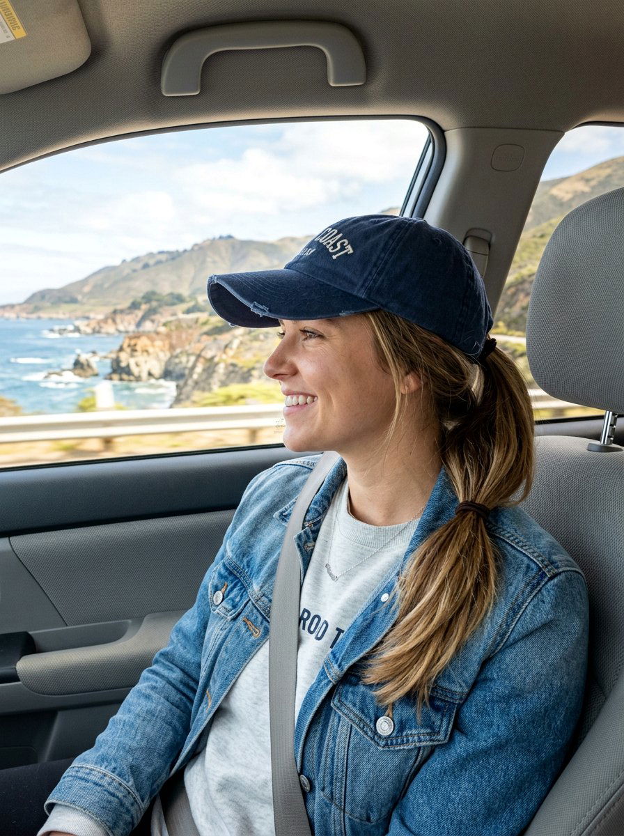 Ponytail With Hat Friendly Placement For Road Trips - 20 road trip ponytail hairstyles - 20 road trip ponytail hairstyles