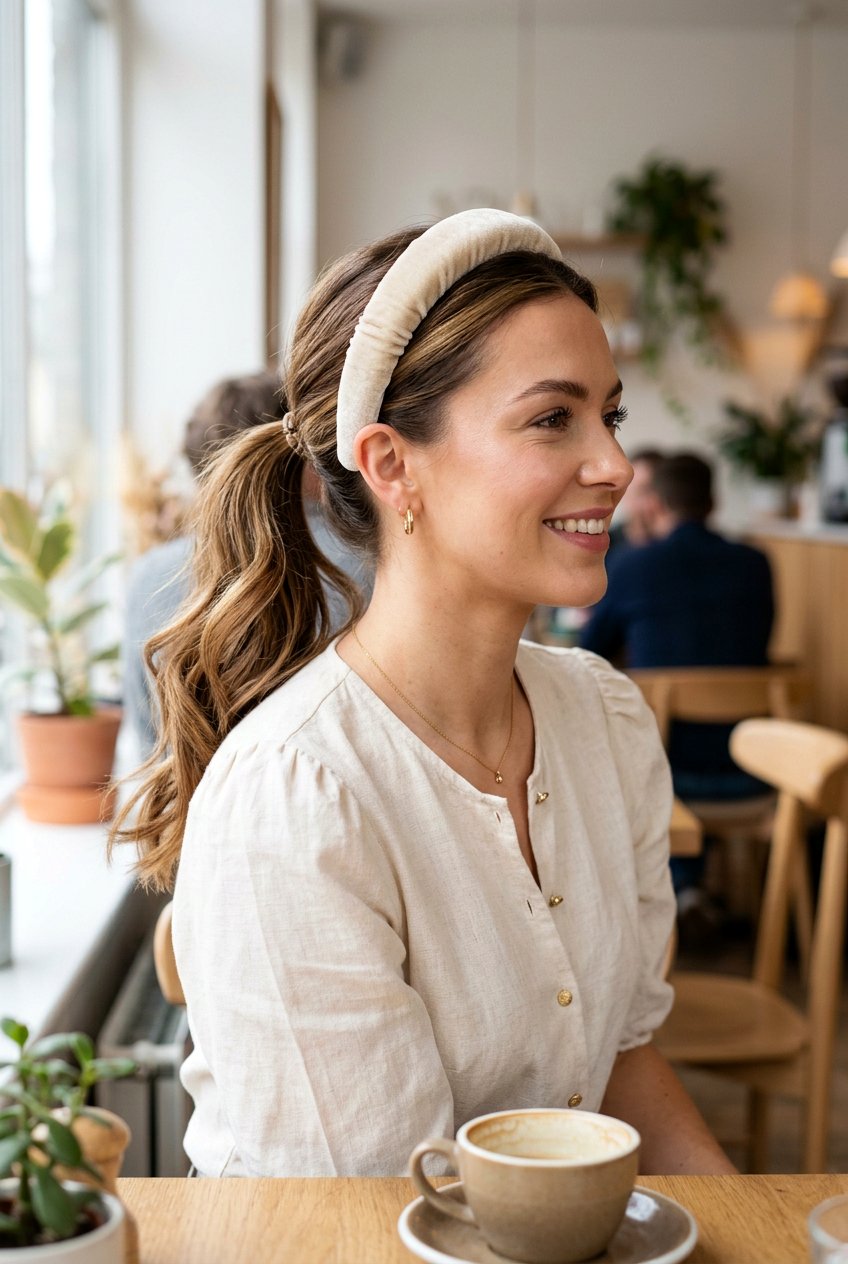 Ponytail With Headband For Brunch - 20 brunch ponytail hairstyles - 20 brunch ponytail hairstyles