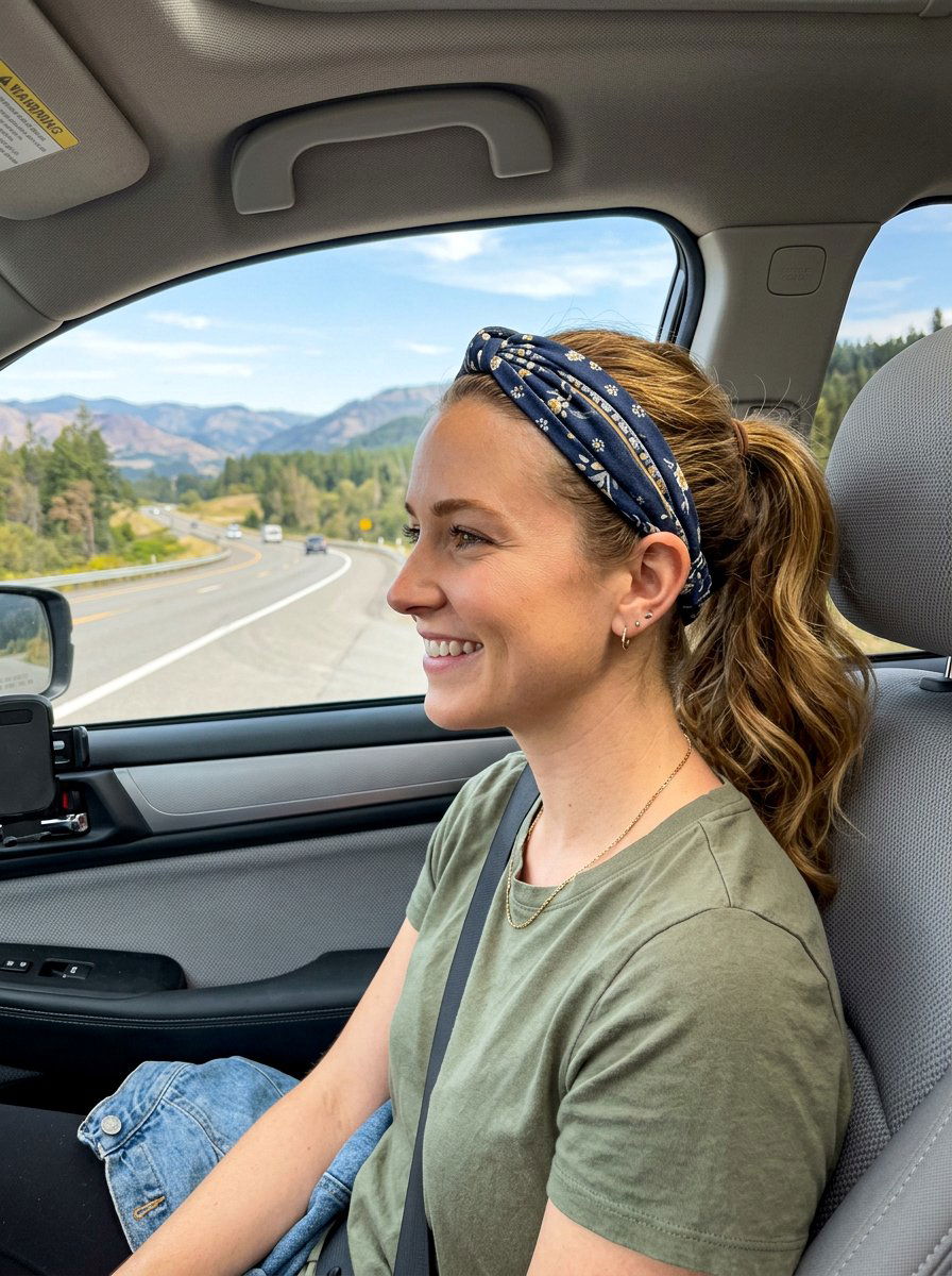 Ponytail With Headband For Road Trips - 20 road trip ponytail hairstyles - 20 road trip ponytail hairstyles