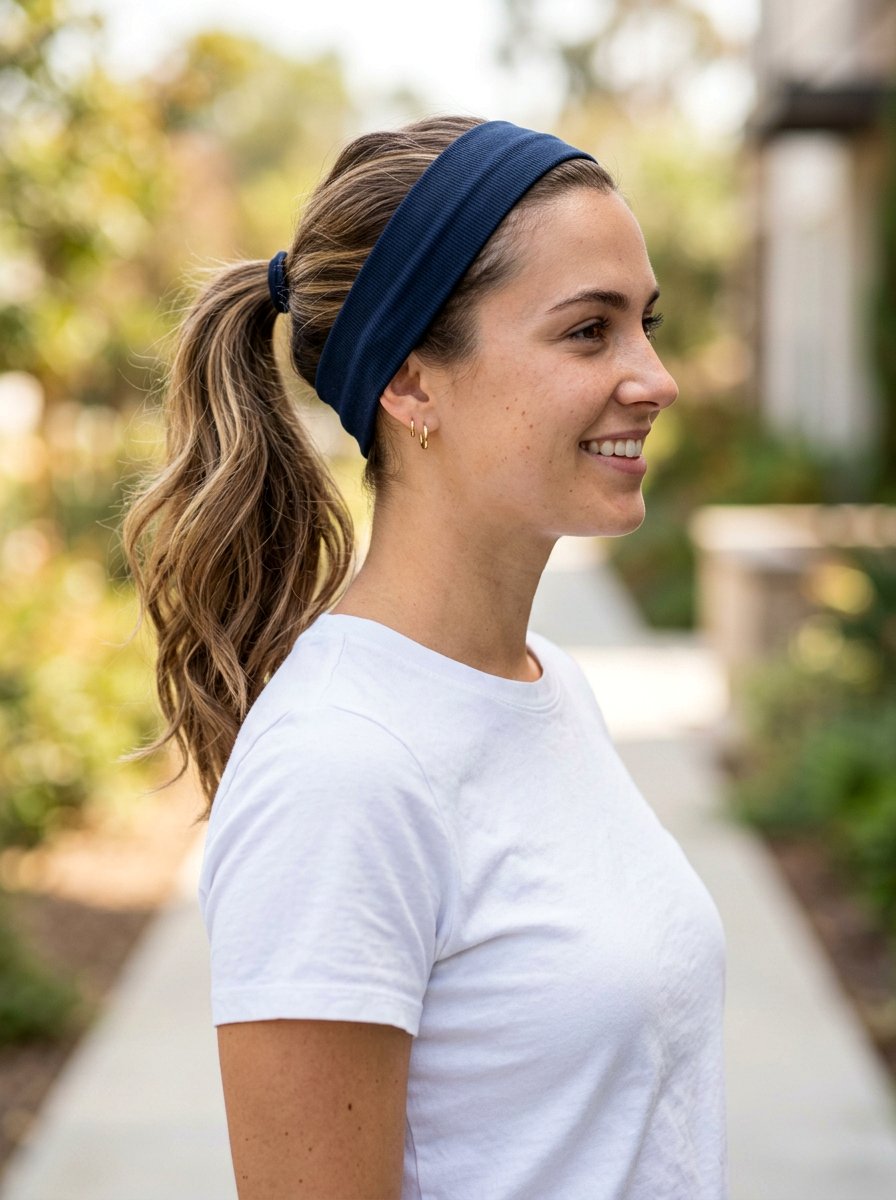Ponytail With Headband For Zoom Call - 20 zoom call ponytail hairstyle - 20 zoom call ponytail hairstyle