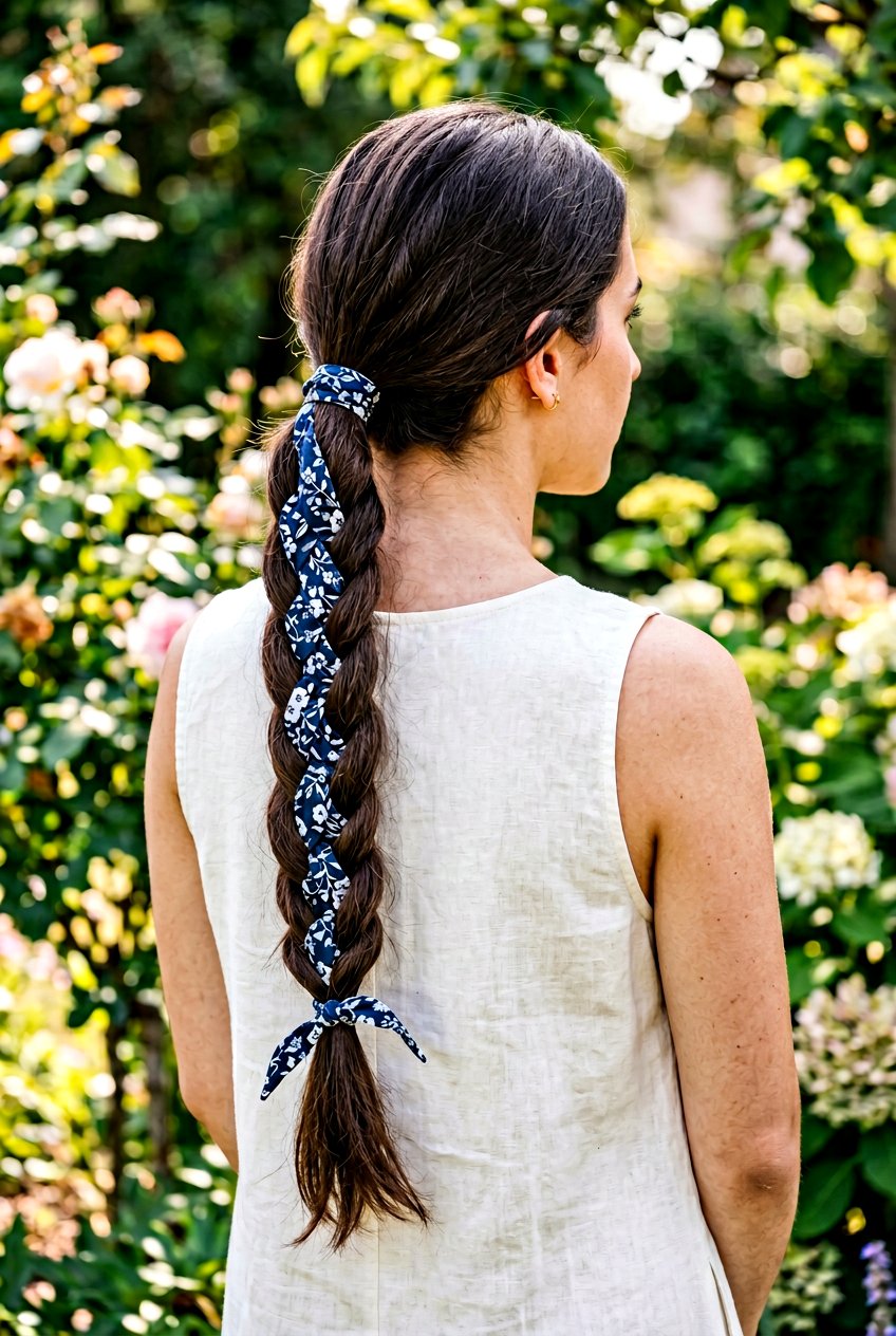 Ponytail With Ribbon Woven Through Length - 20 christmas bow ponytail - 20 christmas bow ponytail