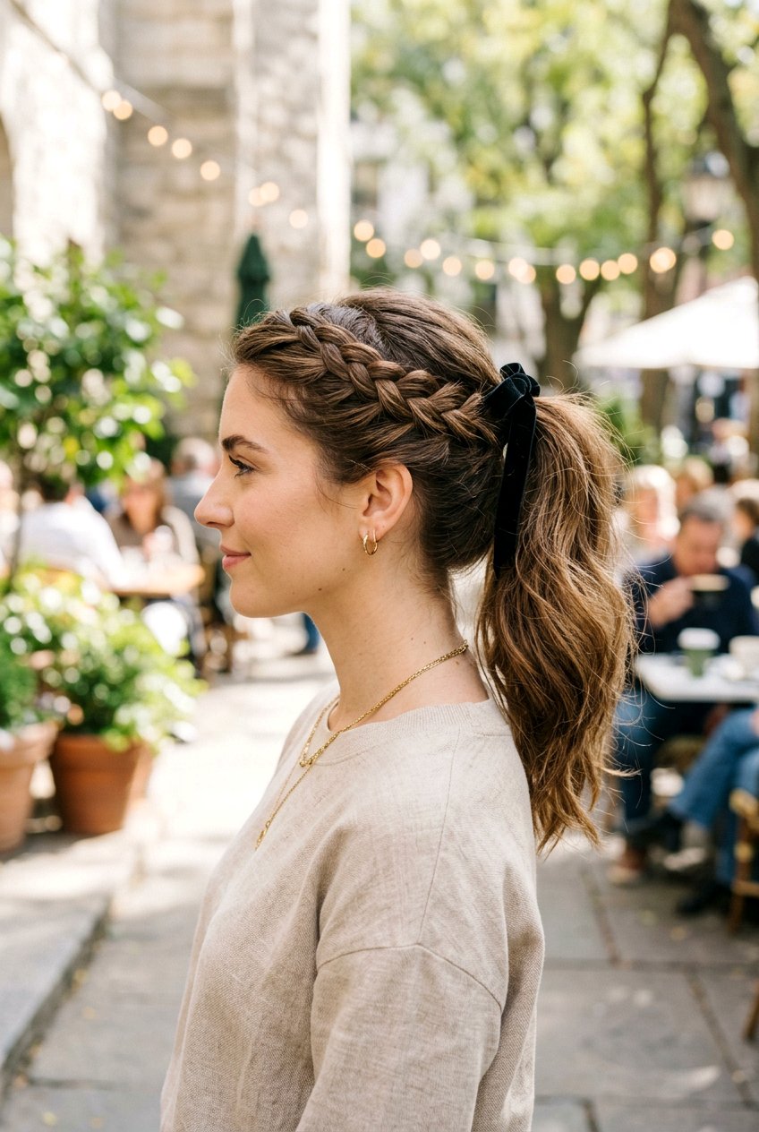 Ponytail With Side Braid And Bow - 20 christmas bow ponytail - 20 christmas bow ponytail