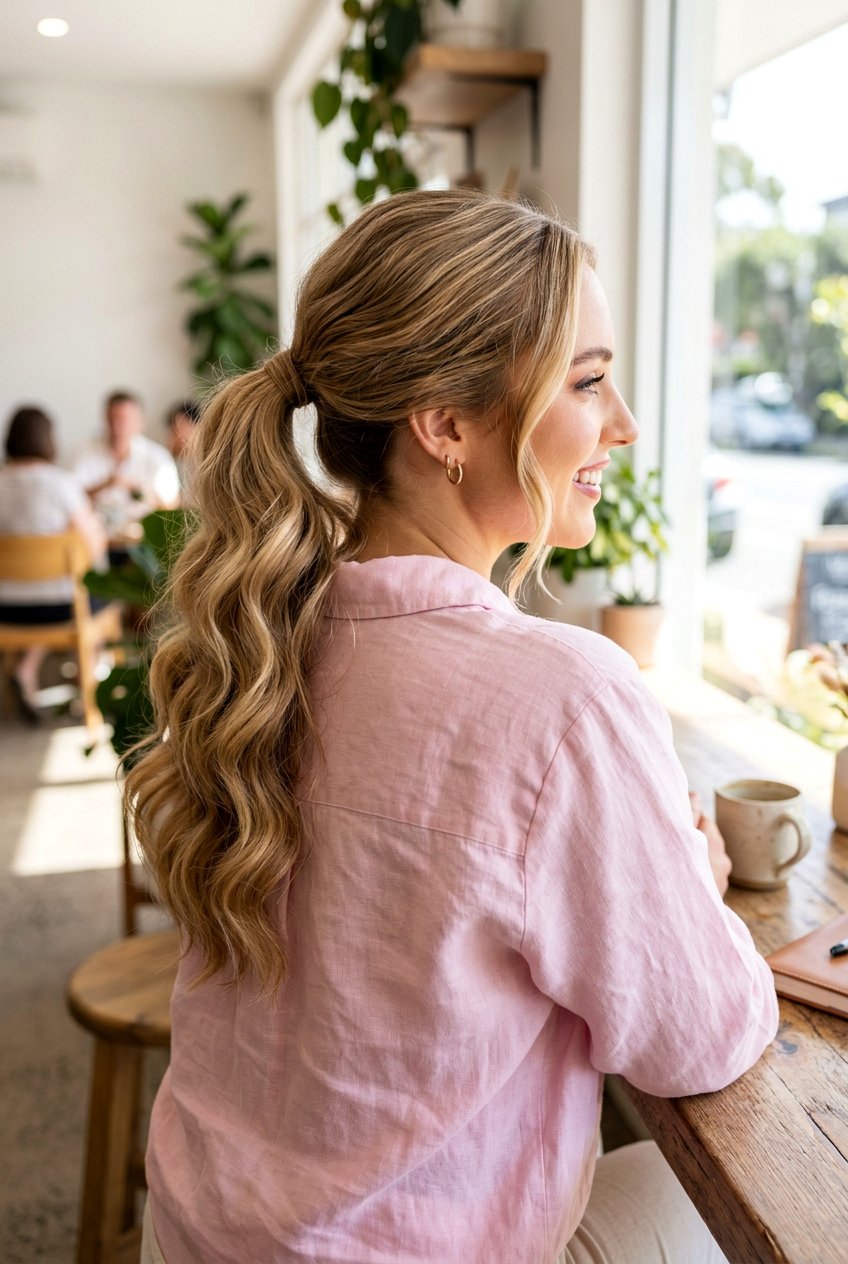 Ponytail With Soft Waves - 20 business casual ponytail hairstyle - 20 business casual ponytail hairstyle