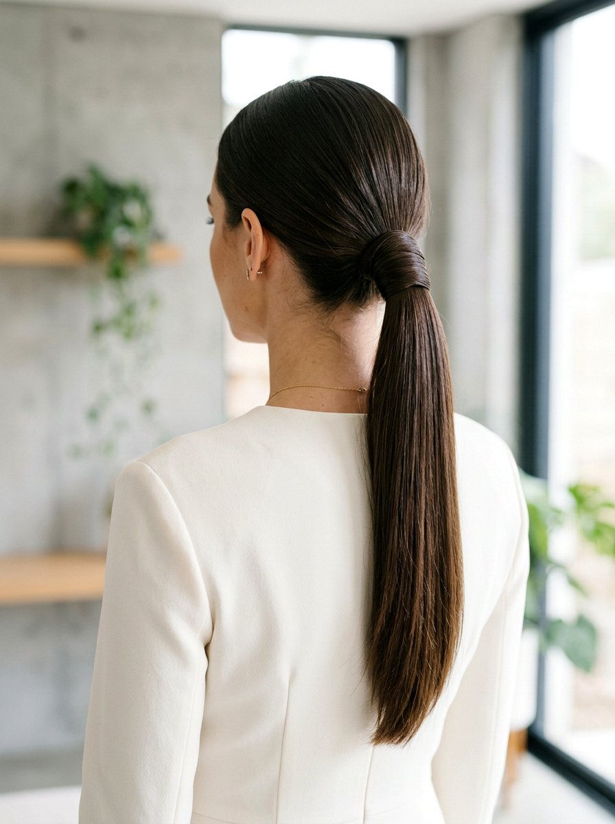 Ponytail With Wrapped Base For Photoshoot - 20 photo shoot ponytail hairstyle - 20 photo shoot ponytail hairstyle