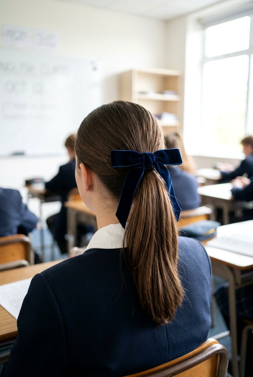 Ponytail with ribbon - 20 ponytail hairstyles for school - 20 ponytail hairstyles for school