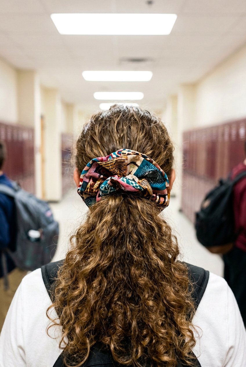 Ponytail with scrunchie - 20 ponytail hairstyles for school - 20 ponytail hairstyles for school