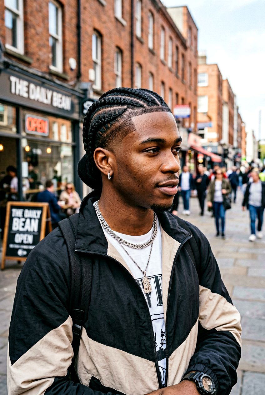 Pop Smoke Braids - 20 cornrows with taper fade men - 20 cornrows with taper fade men