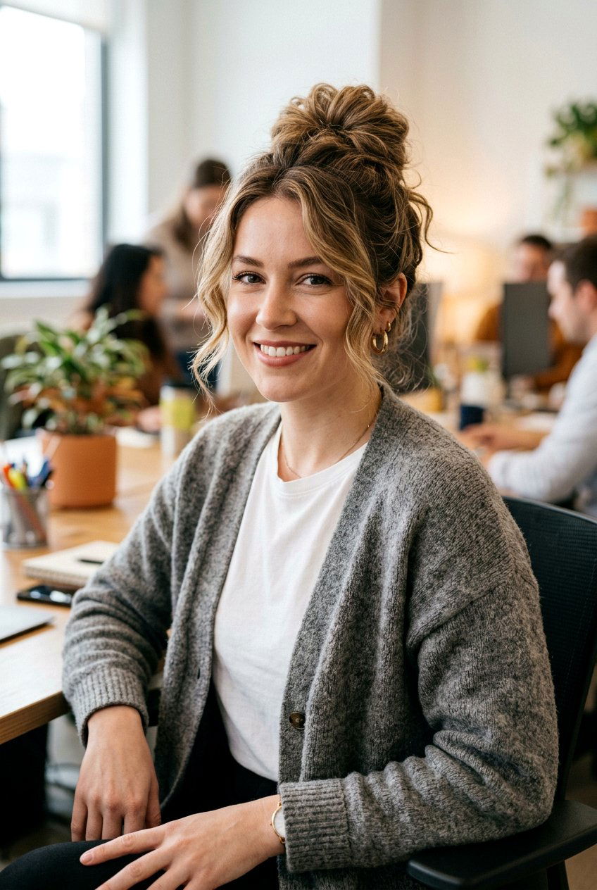 Professional Messy Bun - 20 best office hairstyle ideas - 20 best office hairstyle ideas