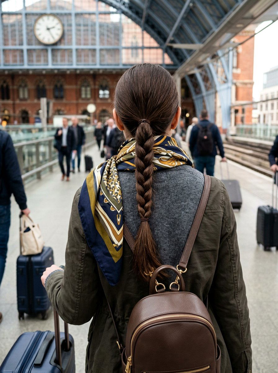 Protective Low Braided Ponytail For Long Trips - 20 travel ponytail hairstyle - 20 travel ponytail hairstyle