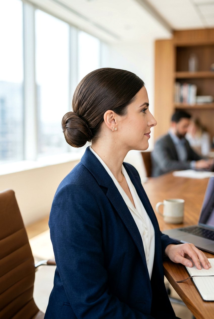 Protective Low Chignon For Work - 20 protective office hairstyles - 20 protective office hairstyles