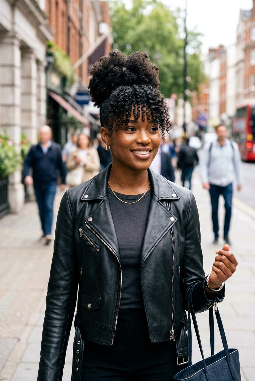 Puff With Bangs - 20 sleek puff hairstyle for natural hair - 20 sleek puff hairstyle for natural hair