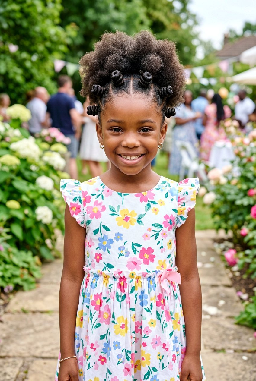 Puff With Bantu Knot Front - 20 natural puff styles for little girls - 20 natural puff styles for little girls