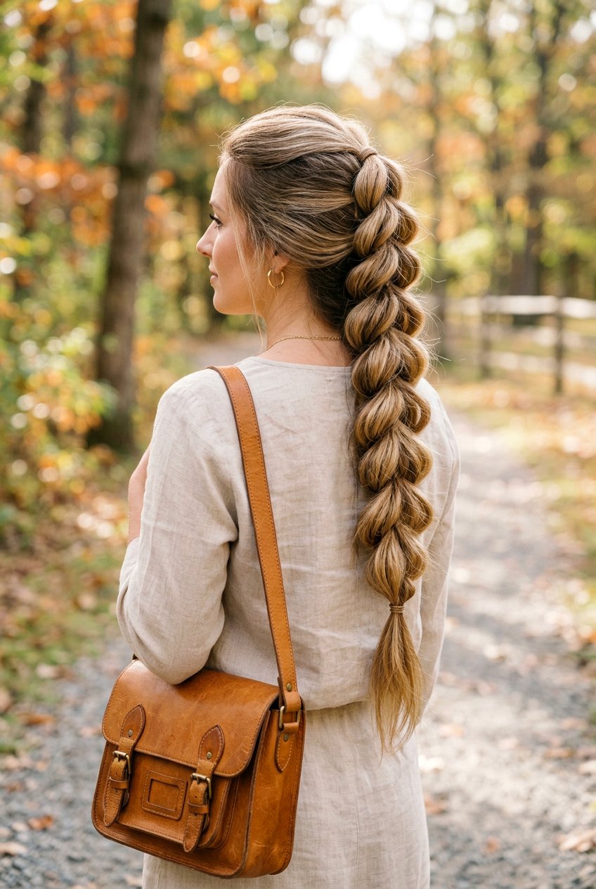Pull Through Braid - 20 light academia braid hairstyle - 20 light academia braid hairstyle