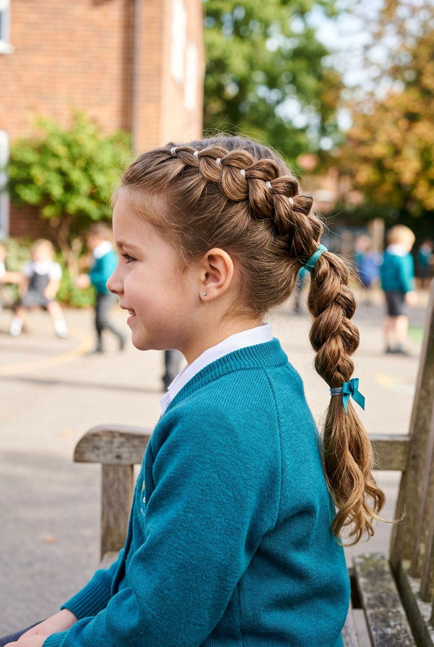 Pull Through Braid - 20 neat school hairstyle for little girls - 20 neat school hairstyle for little girls