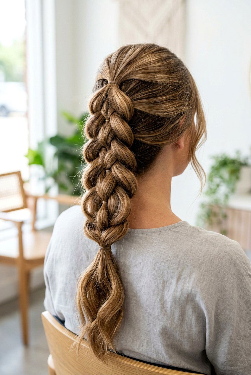 Pull Through Braid - 20 easy hairstyles for medium hair - 20 easy hairstyles for medium hair