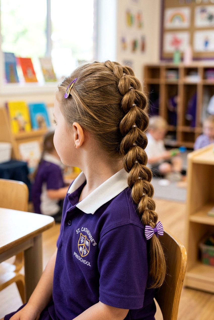Pull Through Braid - 20 easy school hairstyle for preschool girls - 20 easy school hairstyle for preschool girls