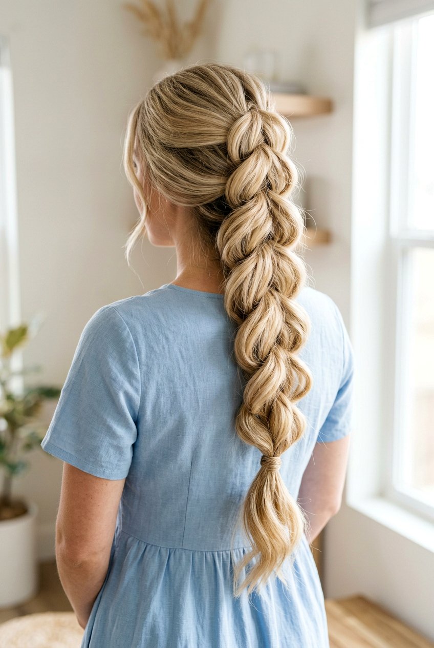 Pull Through Braid For Maximum Thickness - 20 school hairstyle with simple braid - 20 school hairstyle with simple braid
