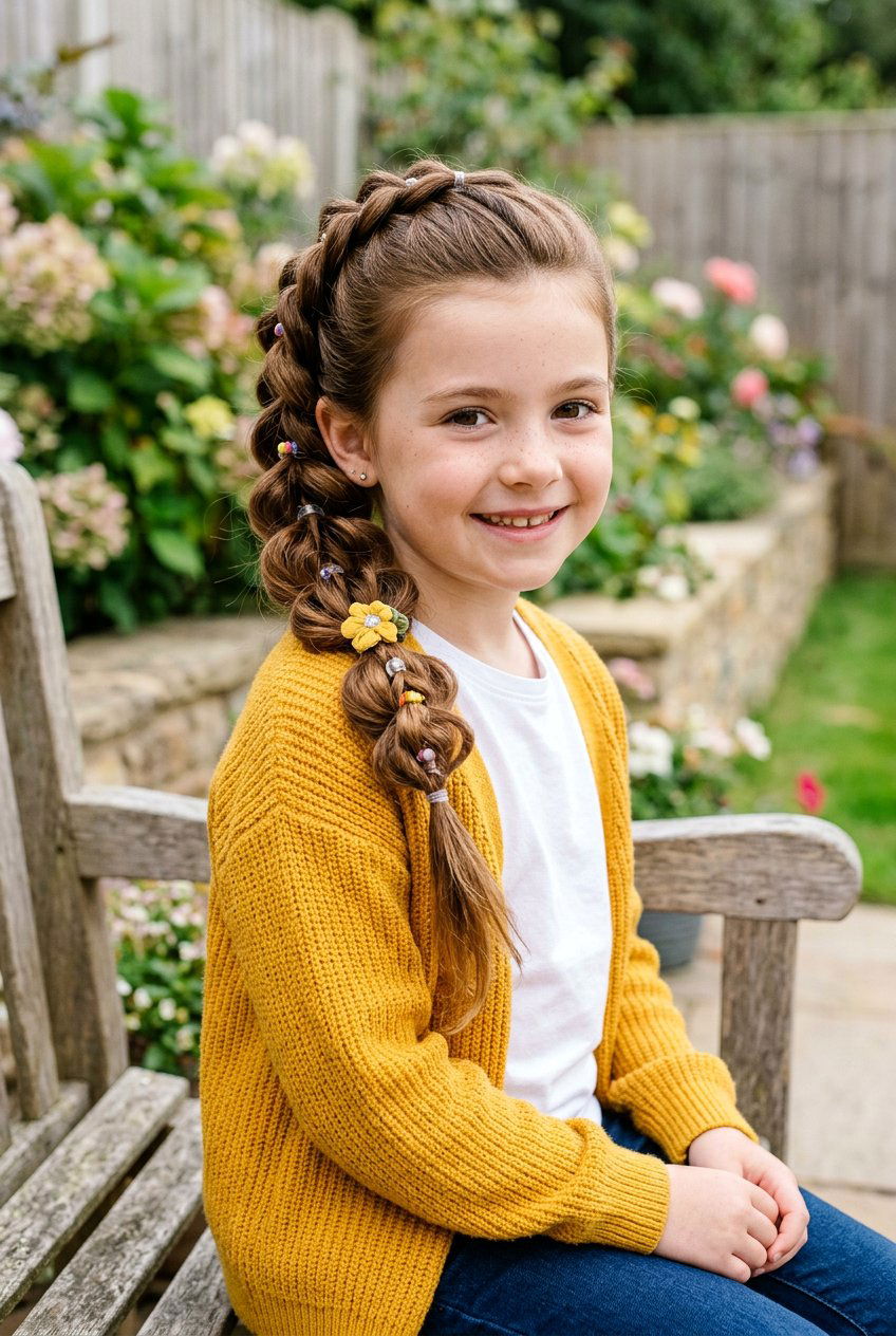Pull Through Braid Girls - 20 easy rubber band styles for kids - 20 easy rubber band styles for kids