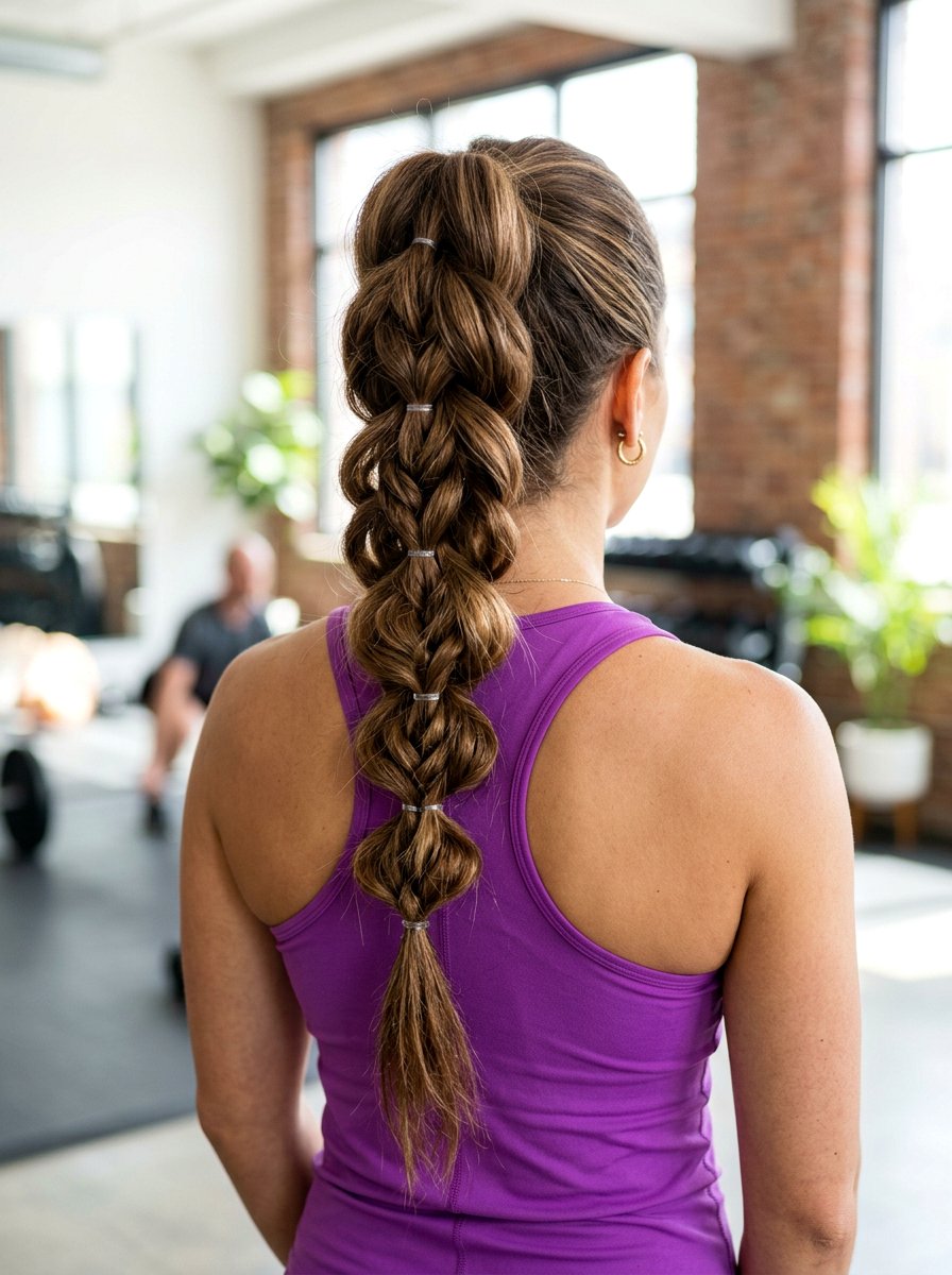 Pull Through Braid High Ponytail - 20 gym hairstyle with high ponytail braid - 20 gym hairstyle with high ponytail braid