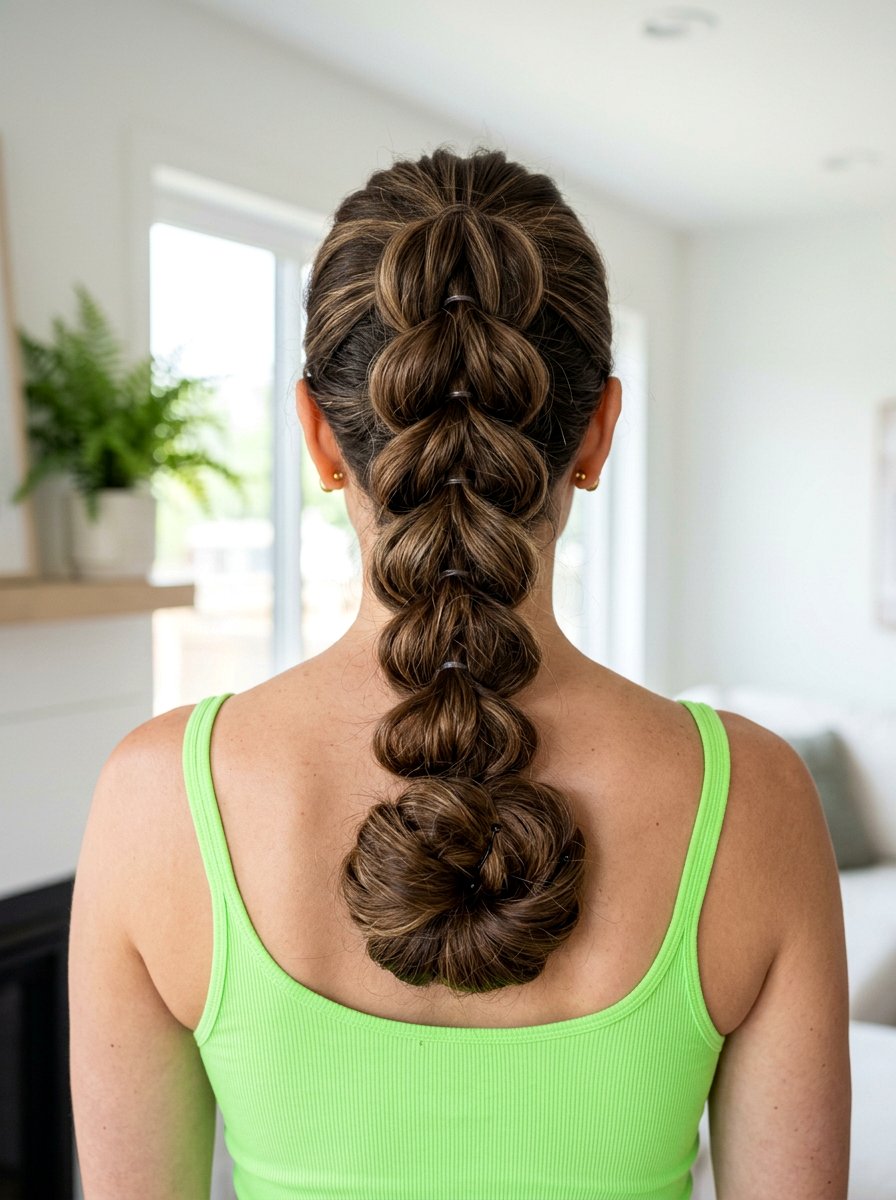 Pull Through Braid Low Bun - 20 gym hairstyle with low braid bun - 20 gym hairstyle with low braid bun