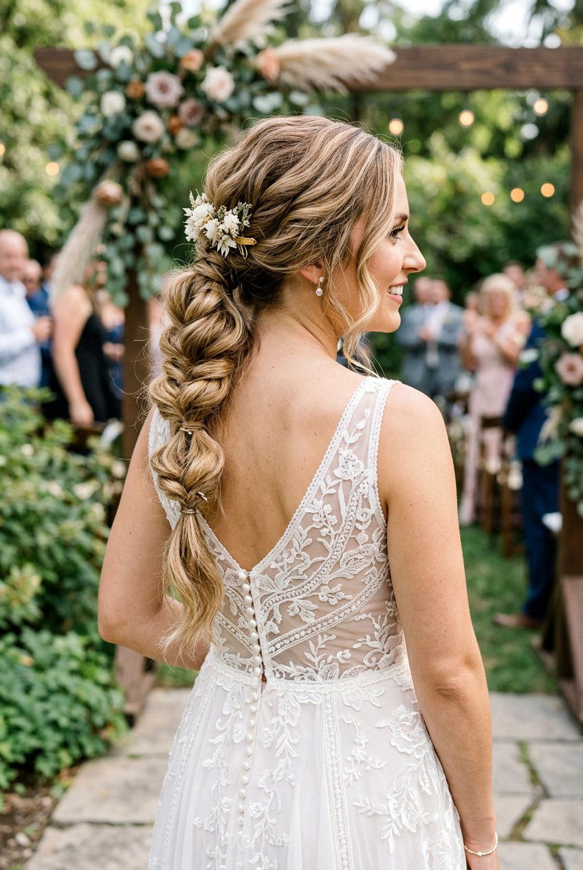 Pull Through Braid Ponytail - 20 boho bridal ponytail - 20 boho bridal ponytail