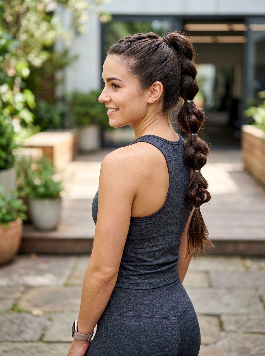 Pull Through Braid Ponytail - 20 tennis ponytail with braid - 20 tennis ponytail with braid