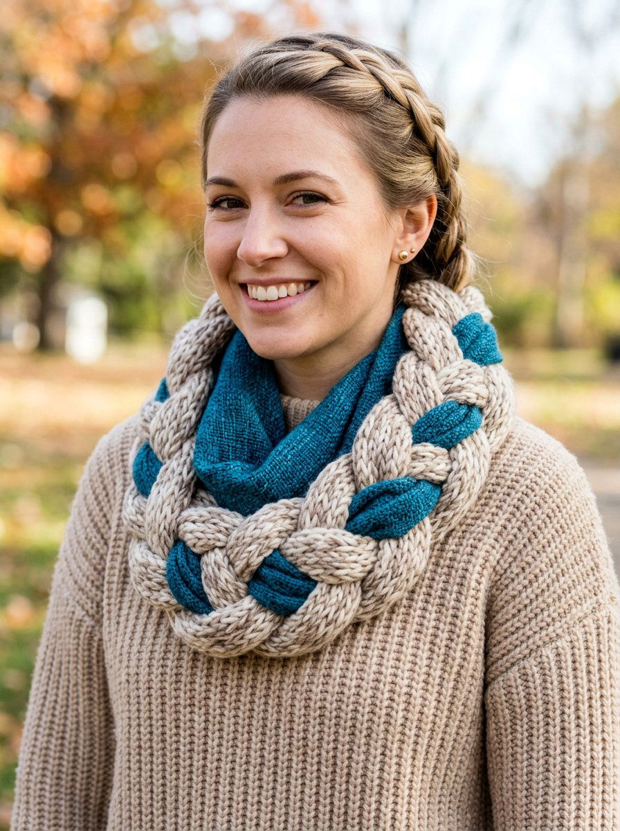 Pull Through Braid Scarf - 20 scarf braid hairstyle for women - 20 scarf braid hairstyle for women