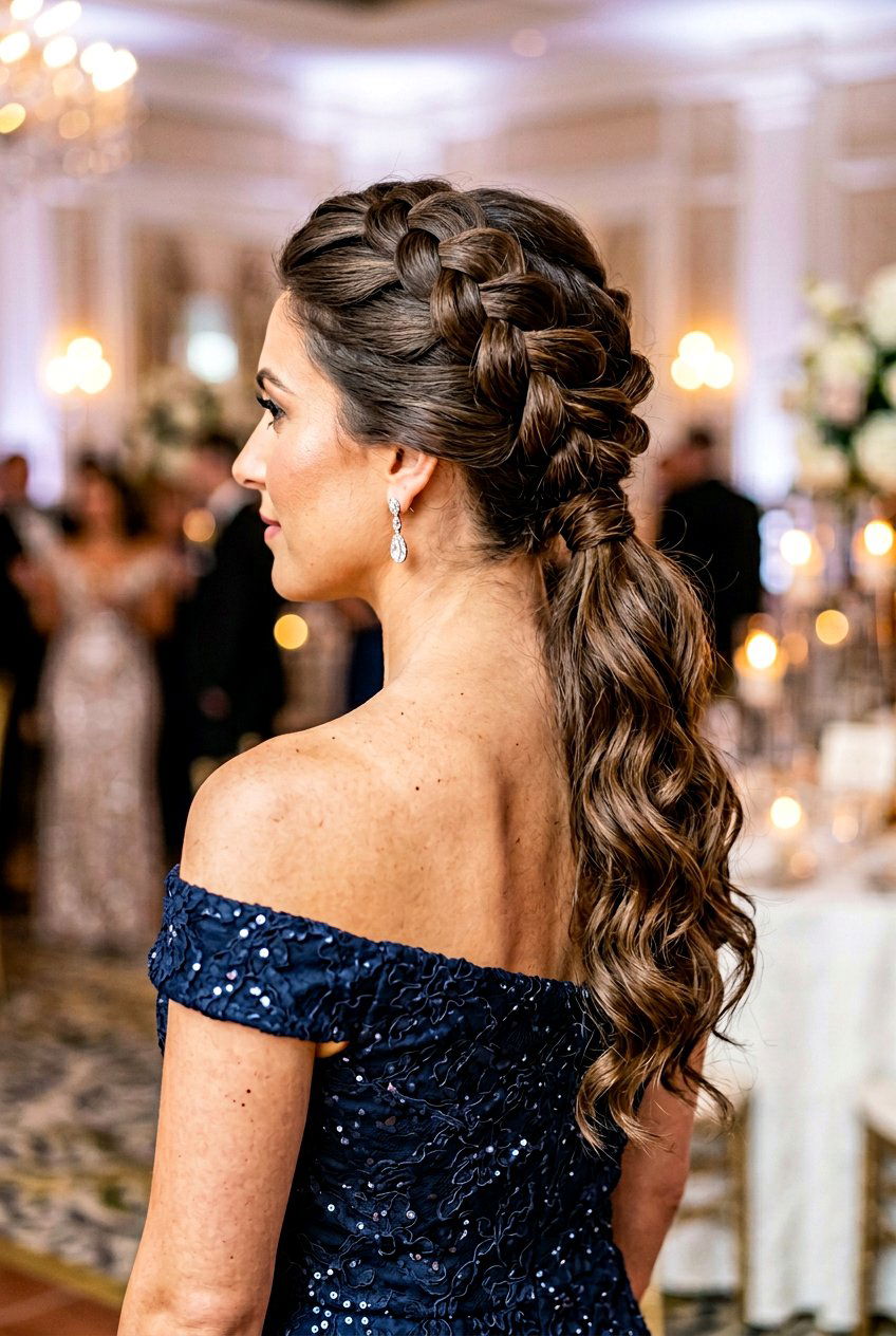 20 Gorgeous Braided Low Ponytail with Waves Hairstyles!