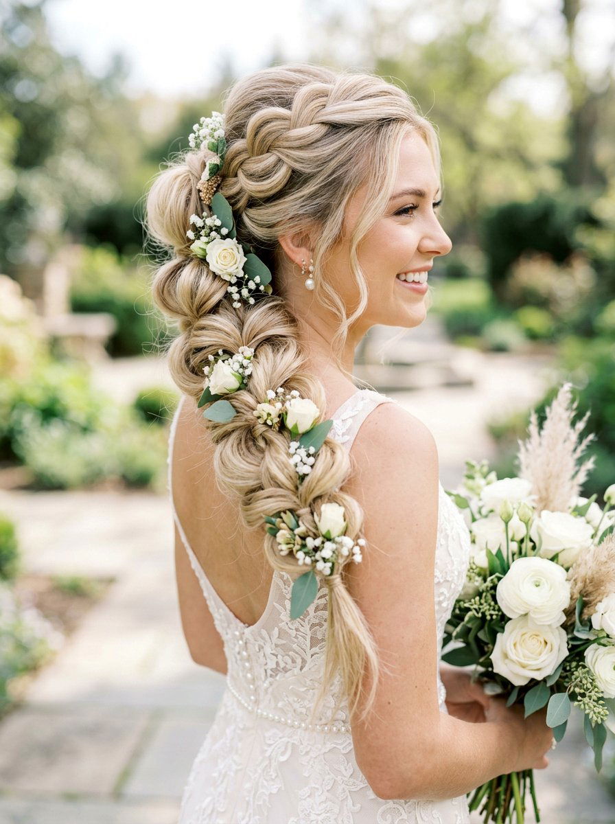 Pull Through Side Braid Wedding - 20 wedding hairstyles with side braid - 20 wedding hairstyles with side braid