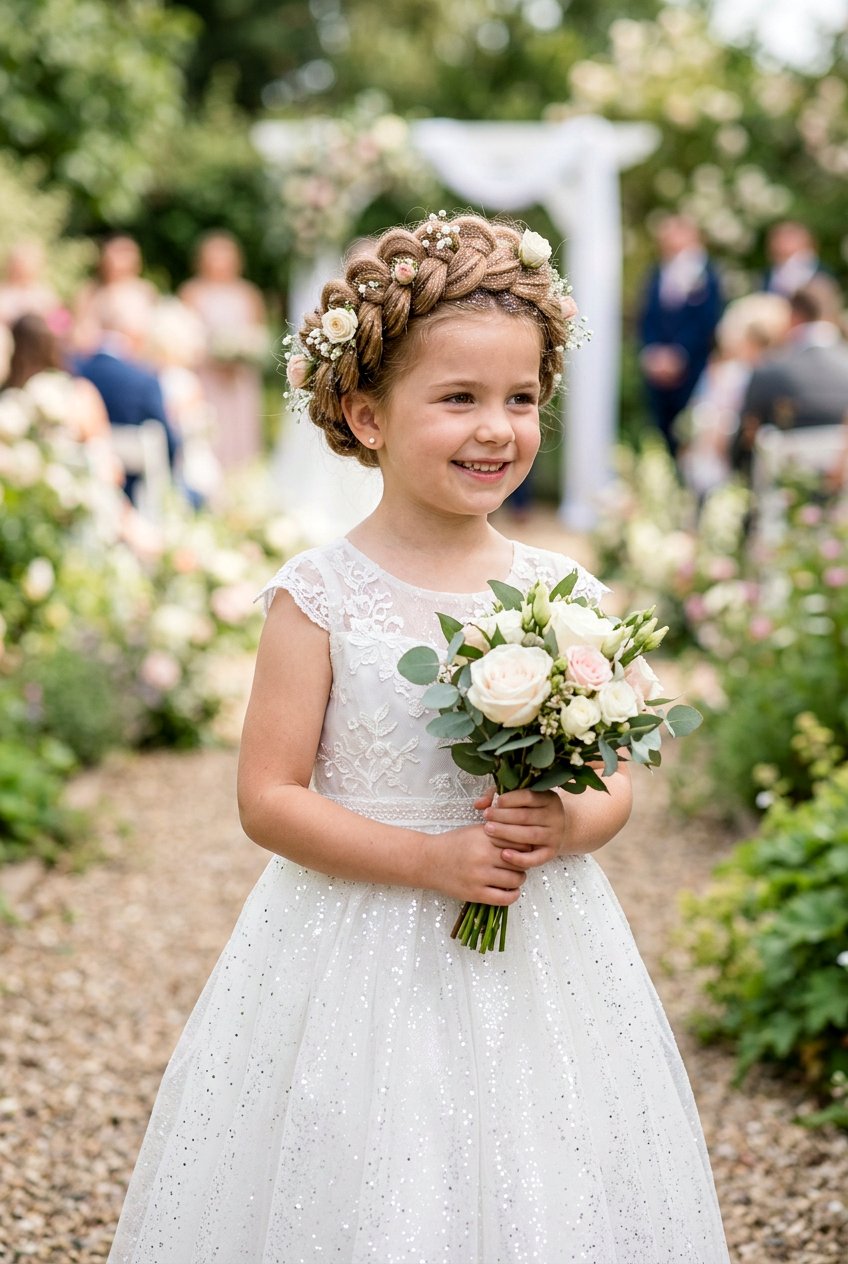 Pull through braid crown flower girl - 20 flower girl braided crown - 20 flower girl braided crown