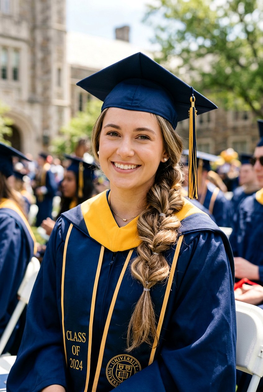 Pull through braid graduation hairstyle - 20 graduation hairstyles with braids - 20 graduation hairstyles with braids