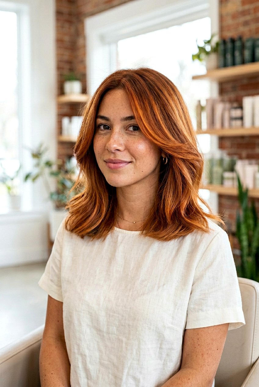 Pumpkin Copper Balayage On Fine Hair - 20 pumpkin copper balayage - 20 pumpkin copper balayage