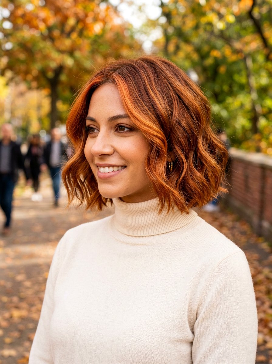 Pumpkin Spice Balayage Bob Haircut - 20 pumpkin spice balayage - 20 pumpkin spice balayage