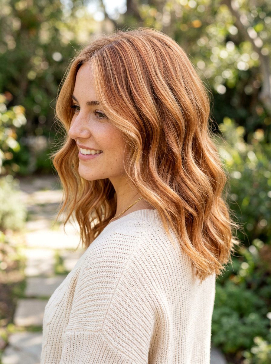 Pumpkin Spice Balayage On Blonde Hair - 20 pumpkin spice balayage - 20 pumpkin spice balayage