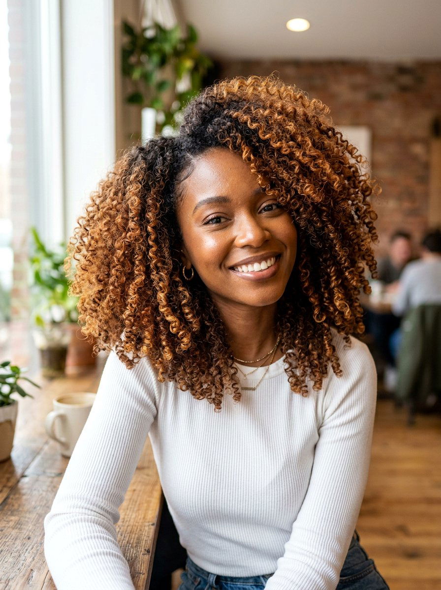 Pumpkin Spice Balayage On Coils And Natural Hair - 20 pumpkin spice balayage - 20 pumpkin spice balayage