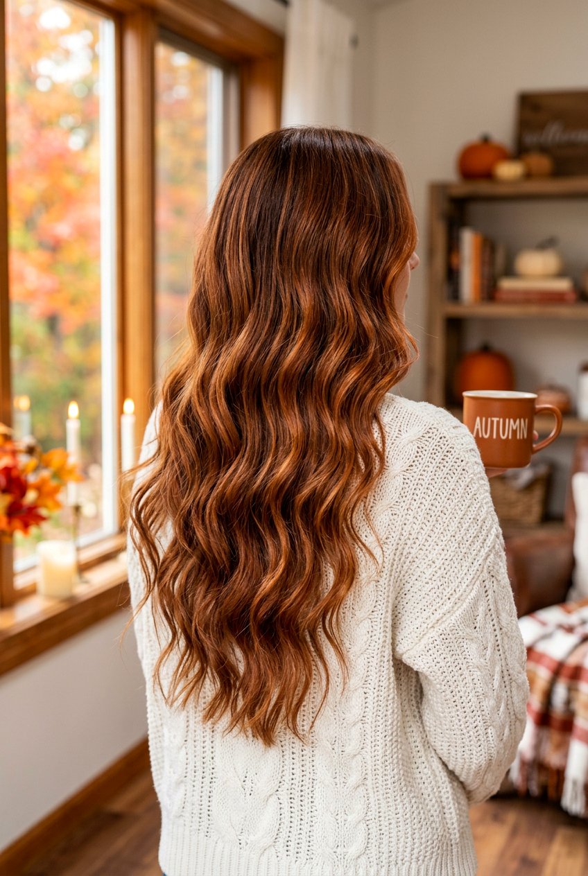 Pumpkin Spice Balayage On Long Hair - 20 autumn pumpkin spice highlights - 20 autumn pumpkin spice highlights