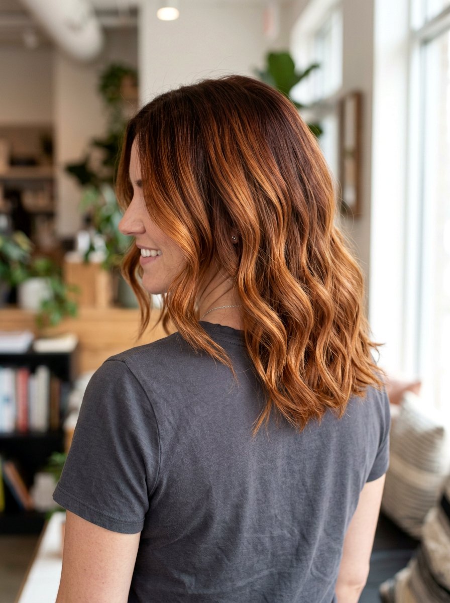 Pumpkin Spice Balayage On Medium Length Hair - 20 pumpkin spice balayage