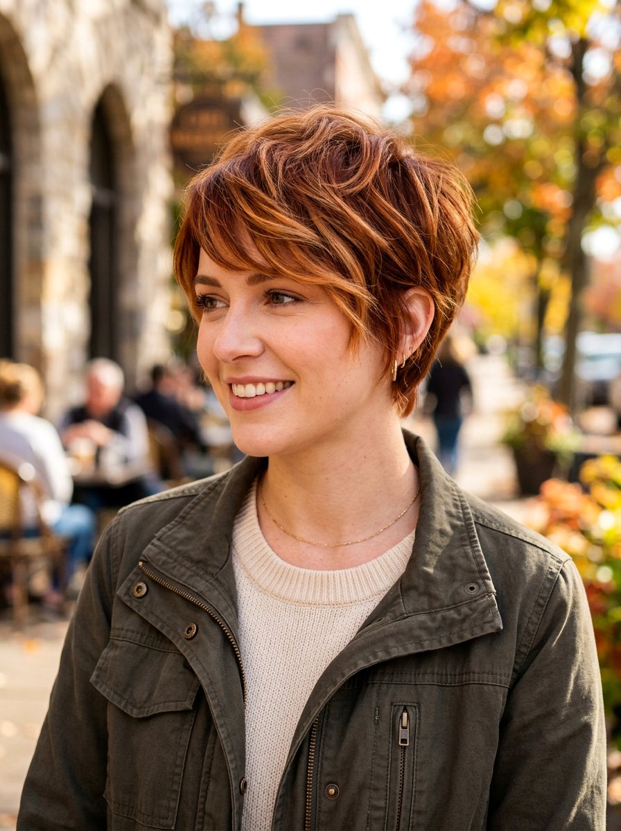 Pumpkin Spice Balayage On Short Hair - 20 pumpkin spice balayage - 20 pumpkin spice balayage