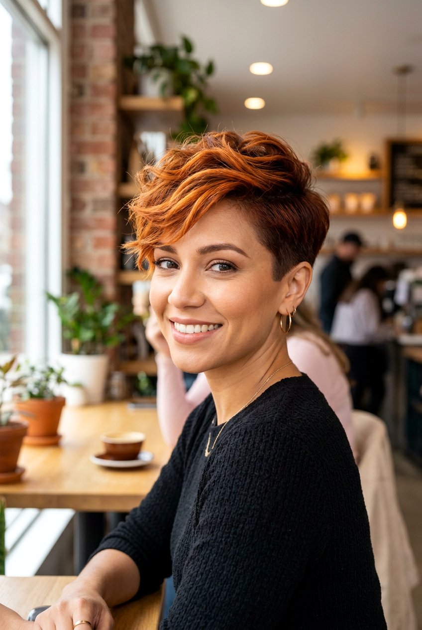 Pumpkin Spice Highlights On Pixie Cut - 20 autumn pumpkin spice highlights - 20 autumn pumpkin spice highlights